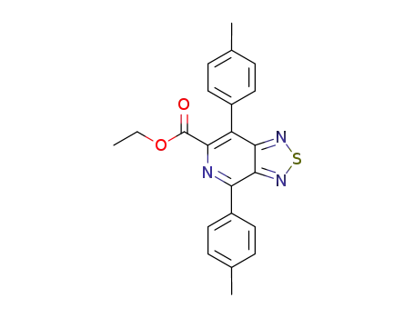 Molecular Structure of 72624-45-4 ([1,2,5]Thiadiazolo[3,4-c]pyridine-6-carboxylic acid,
4,7-bis(4-methylphenyl)-, ethyl ester)