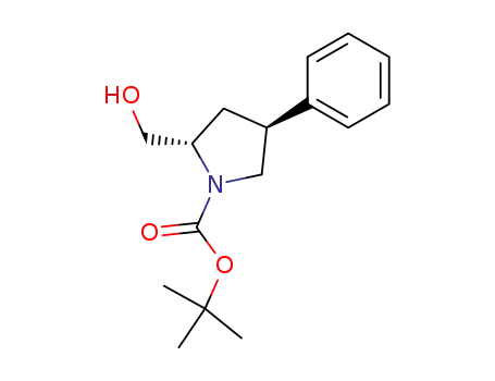 Molecular Structure of 175229-11-5 (tert-butyl (2S,4S)-2-(hydroxymethyl)-4-phenylpyrrolidine-1-carboxylate)