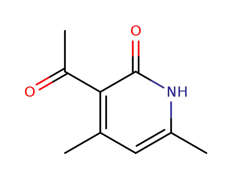 Molecular Structure of 16151-14-7 (2(1H)-Pyridinone, 3-acetyl-4,6-dimethyl-)