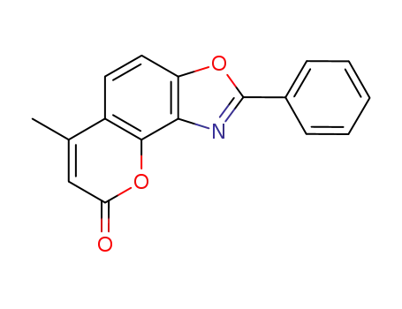 Molecular Structure of 3573-75-9 (8H-Pyrano[2,3-e]benzoxazol-8-one, 6-methyl-2-phenyl-)