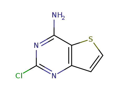 Molecular Structure of 16234-40-5 (4-AMINO-2-CHLOROTHIENO[3,2-D]PYRIMIDINE)