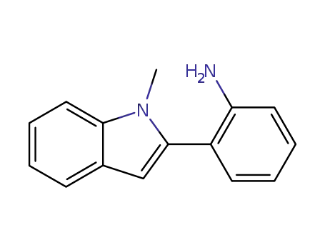 Molecular Structure of 65610-86-8 (Benzenamine, 2-(1-methyl-1H-indol-2-yl)-)
