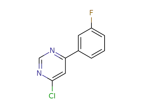 Molecular Structure of 85979-60-8 (4-Chloro-6-(3-fluoro-phenyl)-pyrimidine)