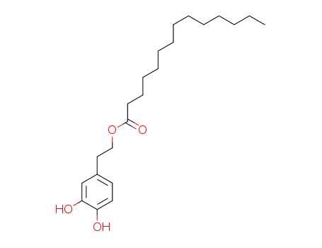 Molecular Structure of 1233381-55-9 (myristic acid-3,4-dihydroxyphenylethyl ester)