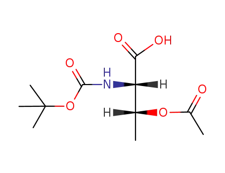 Molecular Structure of 45214-52-6 (L-Threonine, N-[(1,1-dimethylethoxy)carbonyl]-, acetate (ester))