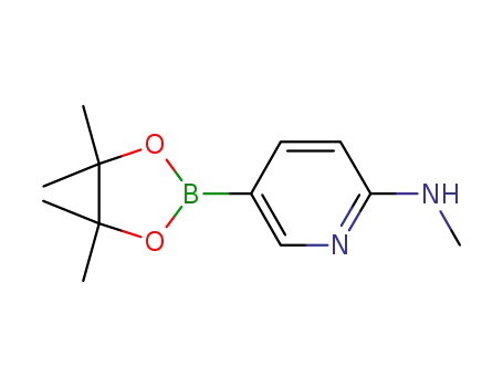 Molecular Structure of 1005009-98-2 (N-METHYL-5-(4,4,5,5-TETRAMETHYL-1,3,2-DIOXABOROLAN-2-YL)PYRIDIN-2-AMINE)