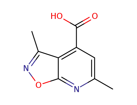 Molecular Structure of 900136-98-3 (3,6-dimethylisoxazolo[5,4-b]pyridine-4-carboxylic acid(SALTDATA: FREE))