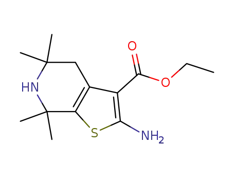 Molecular Structure of 133894-40-3 (2-AMINO-5,5,7,7-TETRAMETHYL-4,5,6,7-TETRAHYDRO-THIENO[2,3-C]PYRIDINE-3-CARBOXYLIC ACID ETHYL ESTER)
