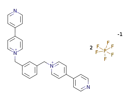 Molecular Structure of 108861-18-3 (1,1''-(1,3-phenylene-bis(methylene))bis-4,4'-bipyridinium-bis(hexafluorophosphate))