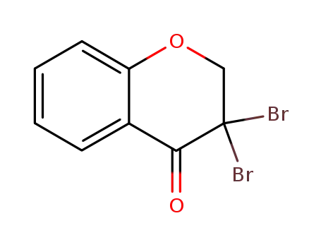 Molecular Structure of 98592-23-5 (4H-1-Benzopyran-4-one, 3,3-dibromo-2,3-dihydro-)