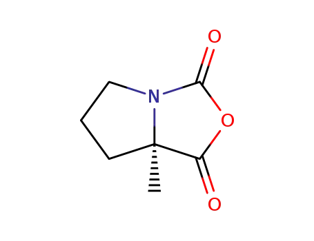 Molecular Structure of 63399-78-0 (1H,3H-Pyrrolo[1,2-c]oxazole-1,3-dione,tetrahydro-7a-methyl-,(S)-(9CI))