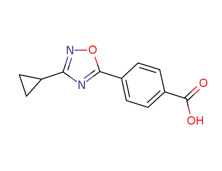 Molecular Structure of 1165931-66-7 (4-(3-cyclopropyl-1,2,4-oxadiazol-5-yl)benzoic acid)