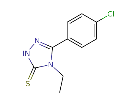 Molecular Structure of 26131-64-6 (5-(4-CHLORO-PHENYL)-4-ETHYL-4H-[1,2,4]TRIAZOLE-3-THIOL)
