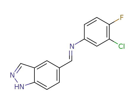 Molecular Structure of 1619884-77-3 ((E)-N-(3-chloro-4-fluorophenyl)-1-(1H-indazol-5-yl)methanimine)