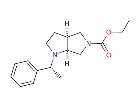 Molecular Structure of 370880-01-6 ((3aS,6aS)-1-[(1R)-1-phenylethyl]-2,3,3a,4,6,6a-hexahydropyrrolo[3,4-b]pyrrole-5-carboxylic acid ethyl ester)