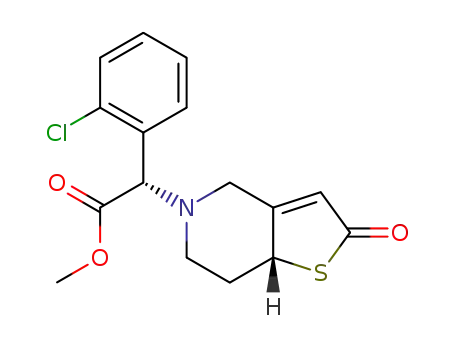 methyl (7aR,2'S)-2-(2-chlorophenyl)-2-(2,4,5,6,7,7a-hexahydrothieno[3,2-c]-5-pyridin-2-one)acetate
