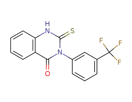Molecular Structure of 81066-86-6 (2-Thioxo-3-(3-(trifluoromethyl)phenyl)-2,3-dihydro-4(1H)-quinazolinone)