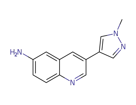 Molecular Structure of 1184919-71-8 (3-(1-Methyl-1H-pyrazol-4-yl)quinolin-6-aMine)