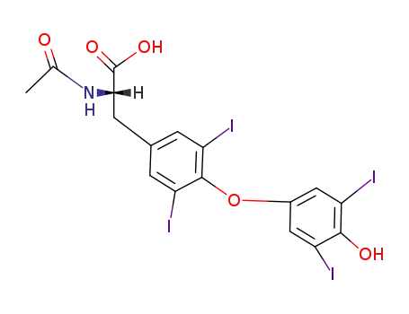 Molecular Structure of 26041-51-0 (N-Acetyl L-Thyroxine)