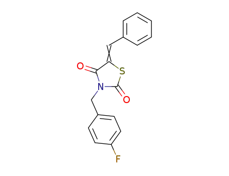 Molecular Structure of 163777-83-1 (5-benzylidene-3-(4-fluorobenzyl)-1,3-thiazolidine-2,4-dione)