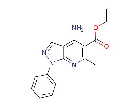 Molecular Structure of 162432-61-3 (ethyl 4-amino-6-methyl-1-phenyl-1H-pyrazolo[3,4-b]pyridine-5-carboxylate)