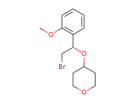 Molecular Structure of 2098543-62-3 (2H-Pyran, 4-[(1R)-2-bromo-1-(2-methoxyphenyl)ethoxy]tetrahydro-)