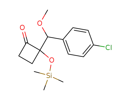 Molecular Structure of 87505-93-9 (Cyclobutanone,
2-[(4-chlorophenyl)methoxymethyl]-2-[(trimethylsilyl)oxy]-)