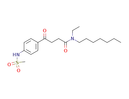 Molecular Structure of 100632-58-4 (N-Ethyl-N-heptyl-4-[(4-Mesylamino)phenyl]-4-oxobutanamide)