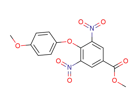 Molecular Structure of 33927-08-1 (Benzoic acid, 4-(4-methoxyphenoxy)-3,5-dinitro-, methyl ester)