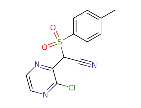 Molecular Structure of 126891-43-8 (Pyrazineacetonitrile, 3-chloro-a-[(4-methylphenyl)sulfonyl]-)