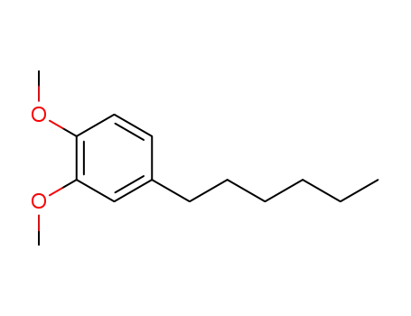 Molecular Structure of 92369-19-2 (Benzene, 4-hexyl-1,2-dimethoxy-)