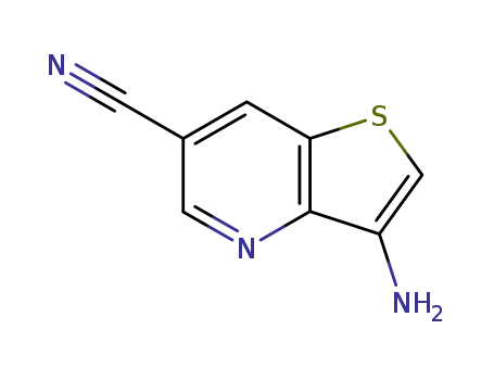 Molecular Structure of 116538-96-6 (Thieno[3,2-b]pyridine-6-carbonitrile, 3-amino- (9CI))