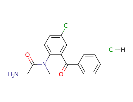 Molecular Structure of 72854-51-4 (2-amino-N-(2-benzoyl-4-chlorophenyl)-N-methylacetamide hydrochloride)