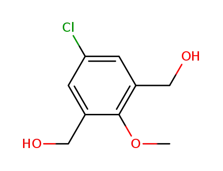 Molecular Structure of 6641-05-0 ((5-chloro-2-methoxybenzene-1,3-diyl)dimethanol)
