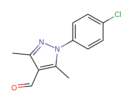 Molecular Structure of 54605-74-2 (1-(4-chlorophenyl)-3,5-dimethyl-1H-pyrazole-4-carbaldehyde)