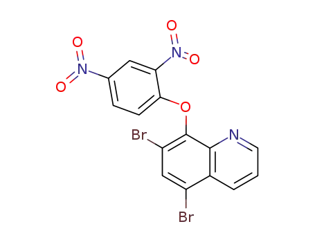 Molecular Structure of 84165-49-1 (5,7-dibromo-8-(2,4-dinitro-phenoxy)-quinoline)