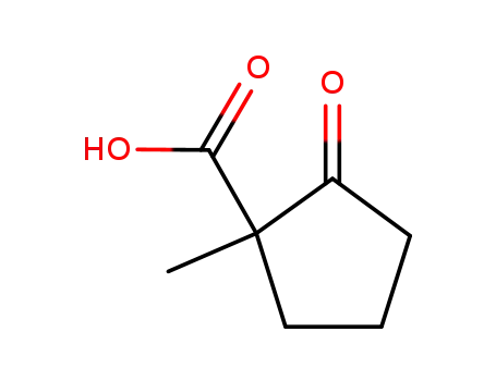 Molecular Structure of 50882-18-3 (1-methyl-2-oxocyclopentanecarboxylic acid)
