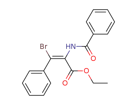 Molecular Structure of 101735-38-0 ((Z)-ethyl 2-benzamido-3-bromo-3-phenylacrylate)