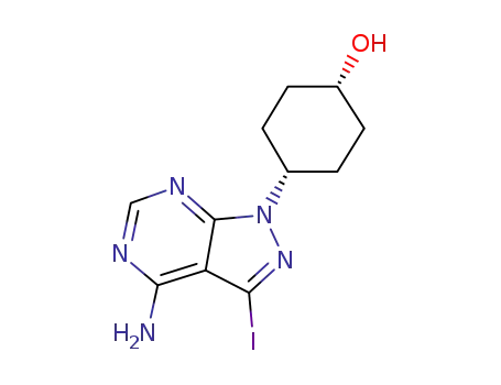 Cyclohexanol, 4-(4-amino-3-iodo-1H-pyrazolo[3,4-d]pyrimidin-1-yl)-,
cis-