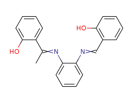 Molecular Structure of 92709-60-9 (Phenol,
2-[[[2-[[1-(2-hydroxyphenyl)ethylidene]amino]phenyl]imino]methyl]-)