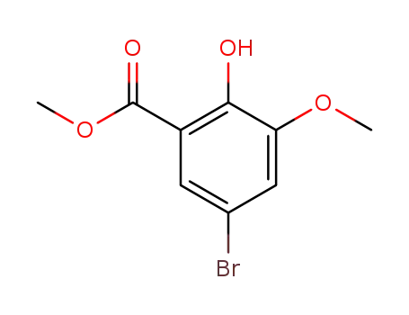 Molecular Structure of 134419-43-5 (Methyl 2-Hydroxy-3-Methoxy-5-broMobenzoate)