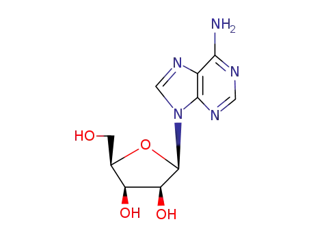 Molecular Structure of 4005-33-8 (2-(6-aminopurin-9-yl)-5-(hydroxymethyl)oxolane-3,4-diol)