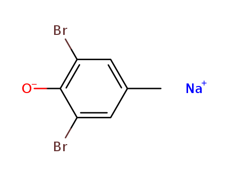 Molecular Structure of 113981-43-4 (Phenol, 2,6-dibromo-4-methyl-, sodium salt)