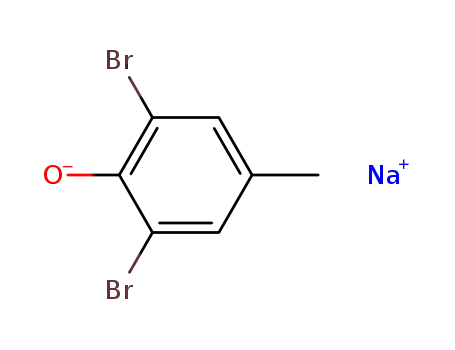 Molecular Structure of 113981-43-4 (Phenol, 2,6-dibromo-4-methyl-, sodium salt)