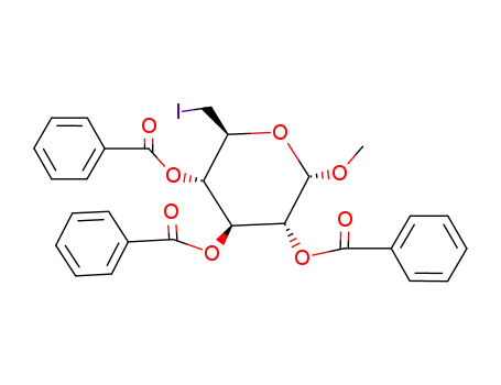 methyl 2,3,4-tri-O-benzoyl-6-deoxy-6-iodohexopyranoside