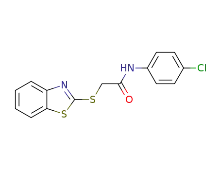 Molecular Structure of 80357-77-3 (2-(Benzothiazol-2-ylsulfanyl)-N-(4-chloro-phenyl)-acetamide)