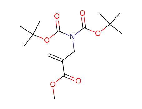 Molecular Structure of 374905-29-0 (2-Propenoic acid, 2-[[bis[(1,1-dimethylethoxy)carbonyl]amino]methyl]-,
methyl ester)