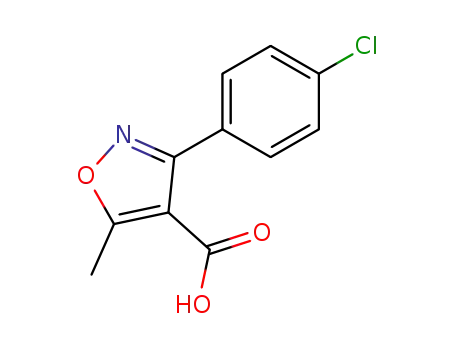 Molecular Structure of 91182-87-5 (3-(4-CHLORO-PHENYL)-5-METHYL-ISOXAZOLE-4-CARBOXYLIC ACID)