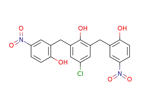 Molecular Structure of 127679-80-5 (Phenol, 4-chloro-2,6-bis[(2-hydroxy-5-nitrophenyl)methyl]-)