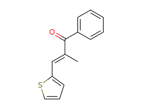 Molecular Structure of 67615-48-9 ((2Z)-2-methyl-1-phenyl-3-thiophen-2-ylprop-2-en-1-one)